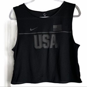 NIKE Team USA Dri-Fit Mesh Crop Top